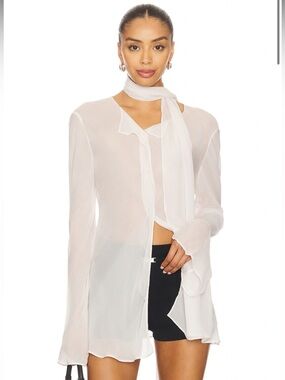 NWT! EAVES Via Blouse in Ivory